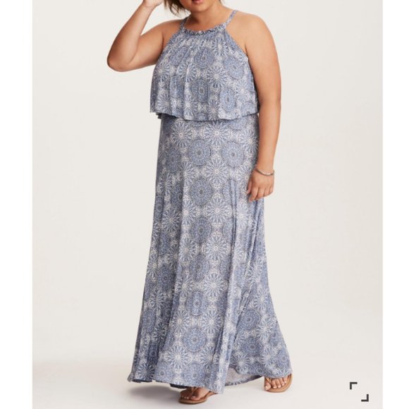 torrid Dresses & Skirts - SALE! Torrid Jersey Knit Maxi Dress Mystical Mandalas Print - size 1 (14-16) EUC